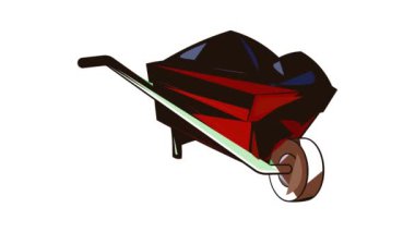 Toprak simgesi animasyonlu el arabası