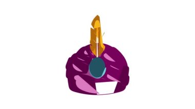 Hint başlıklı türbanın tüy simgesi animasyonu