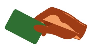 Otel odası anahtar kartı canlandırması ile el.