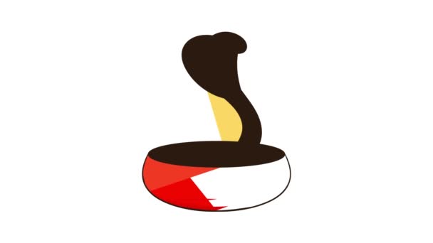 Cobra snake coming out of a bowl icon animation — Vídeo de Stock