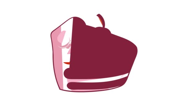 Анимация иконки торта — стоковое видео
