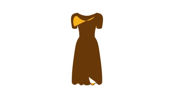 Vrouwen fancy jurk pictogram animatie — Stockvideo