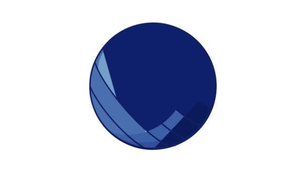 Blue volleyball ball icon animation — Stock Video