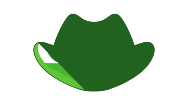 Sombrero verde icono de animación — Vídeos de Stock