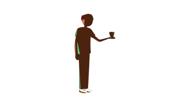 Male nurse with a glass icon animation — Stock Video