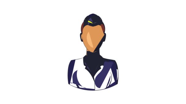 Woman train conductor icon animation — Stock Video