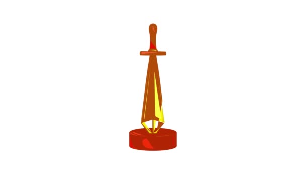 Golden sword award icon animation — Stock Video