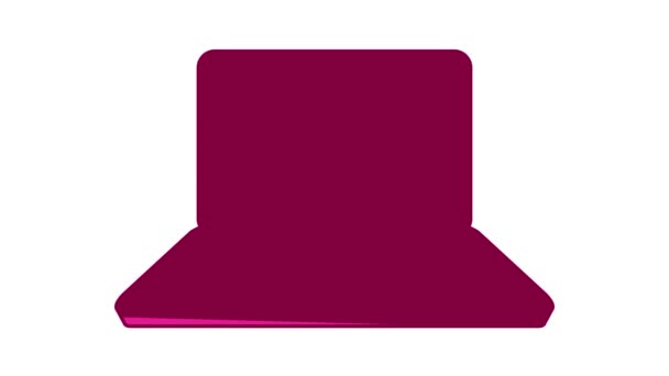 Pink laptop icon animation — Vídeo de Stock