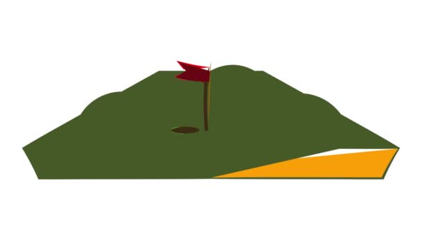 Анимация икон поля для гольфа — стоковое видео