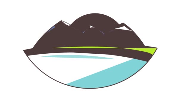 Montaña icono del paisaje de animación — Vídeos de Stock