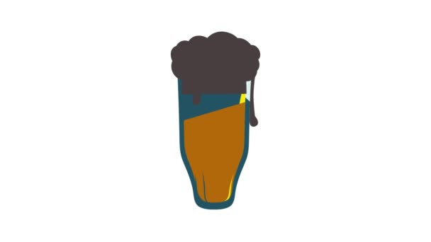 Copo de cerveja ícone animação — Vídeo de Stock