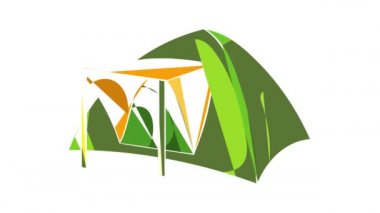 Yeşil çadır simgesi canlandırması