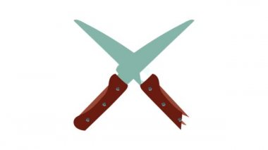 Çapraz mutfak bıçakları simge animasyonu