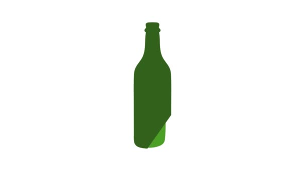 Cerveza botella icono animación — Vídeo de stock