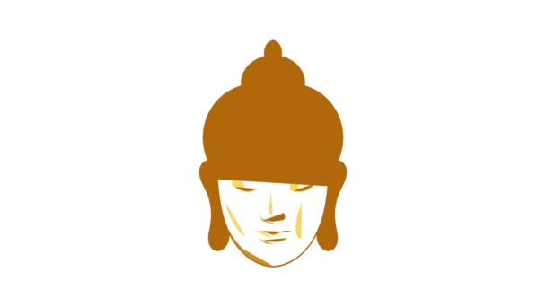 Cabeza de la animación icono de Buda — Vídeos de Stock