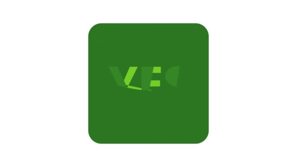 Ja groen vierkant label pictogram animatie — Stockvideo