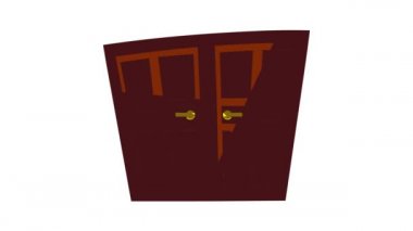 Ahşap çift kapı simgesi canlandırması