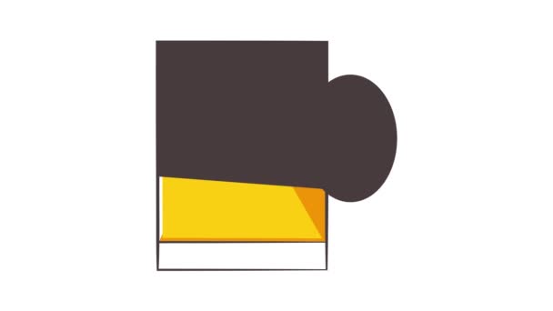 Lavadora amarilla icono de animación — Vídeo de stock