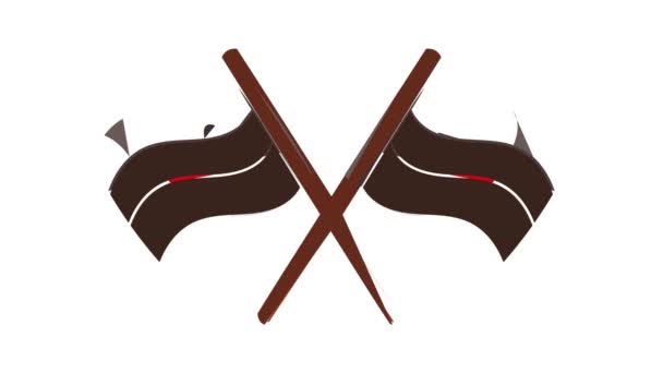 Animace ikon dvou křížených vlajek Německa — Stock video