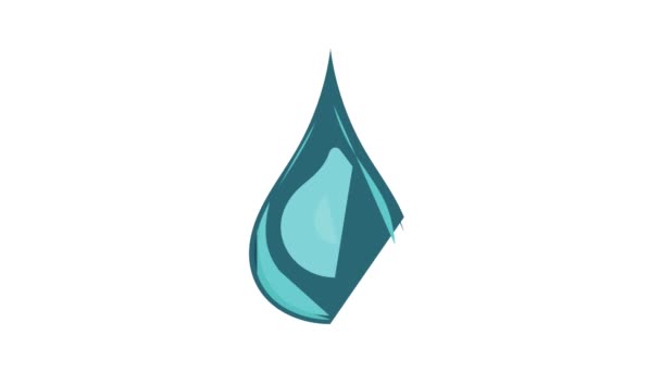Waterdruppel pictogram animatie — Stockvideo