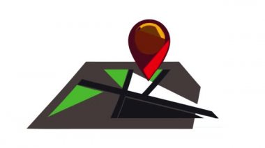 İğne işaretleri simgesi canlandırması olan harita