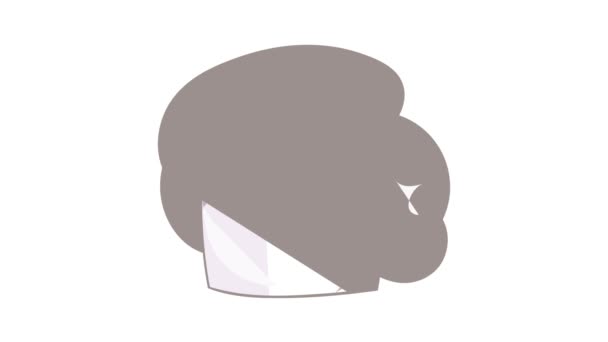 Beyaz şef şapka simgesi animasyonu — Stok video