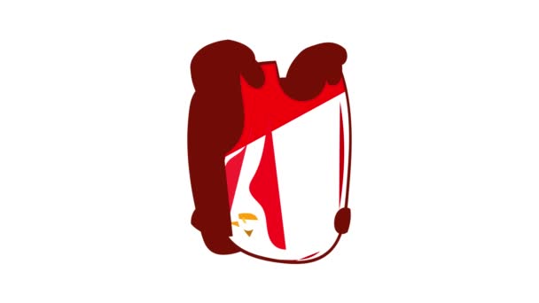 Colete de paintball vermelho ícone animação — Vídeo de Stock