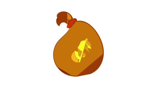 Money bag icon animation — Stock Video