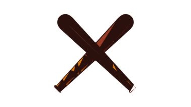 Çapraz beyzbol sopaları simge animasyonu