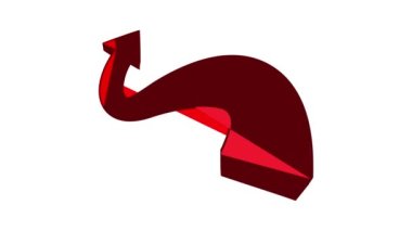 Kırmızı eğimli ok simgesi canlandırması