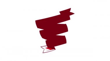 Decorative red ribbon icon animation