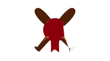 Baseball with bats icon animation