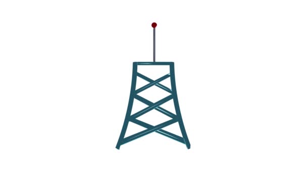 Wireless connection tower icon animation — Stock Video