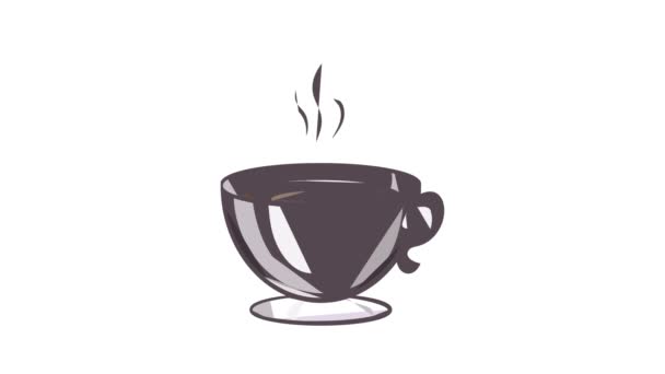Чашка анимации для икон кофе — стоковое видео