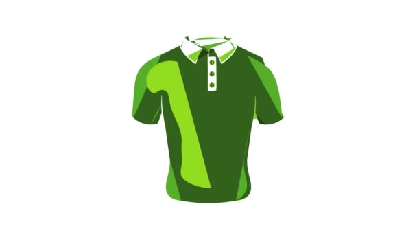 Mens green polo icon animation — Stock Video