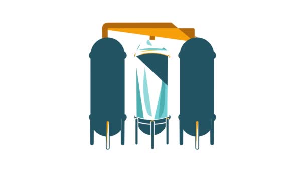 Tratamento de água para animação ícone de produção de cerveja — Vídeo de Stock