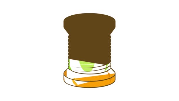 Wooden coil icon animation — Stok video
