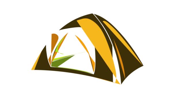 Ikona żółtego namiotu animacja — Wideo stockowe