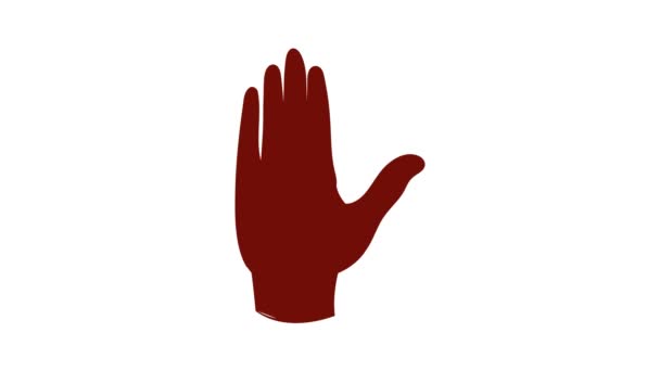 Stoppa gest ikon animation — Stockvideo