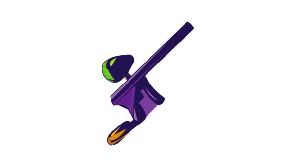 Paintball gun icon animation — Stockvideo