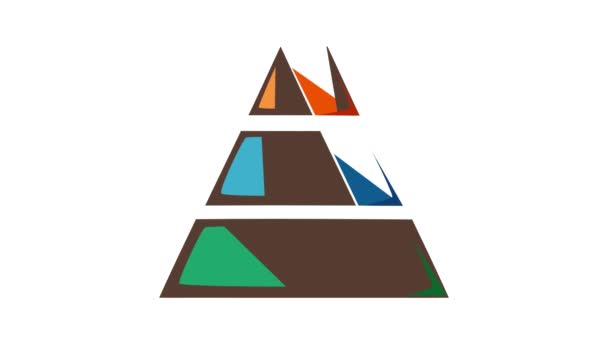 Stacked pyramid icon animation — Stock video