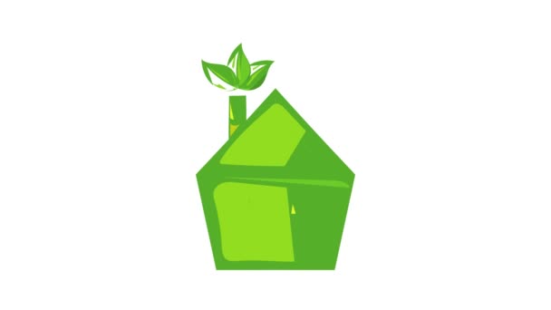 Eco casa icono de animación — Vídeos de Stock