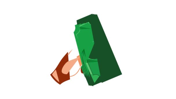 Cash in hand icon animation — Αρχείο Βίντεο