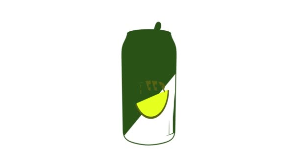 Bière verte peut icône animation — Video