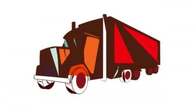 Yarı karavan kamyon simgesi canlandırması