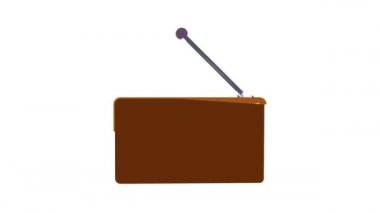 Kahverengi geçmişe dönük radyo alıcı simgesi canlandırması