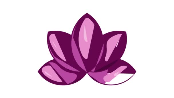 Animace ikon Lotus květin — Stock video