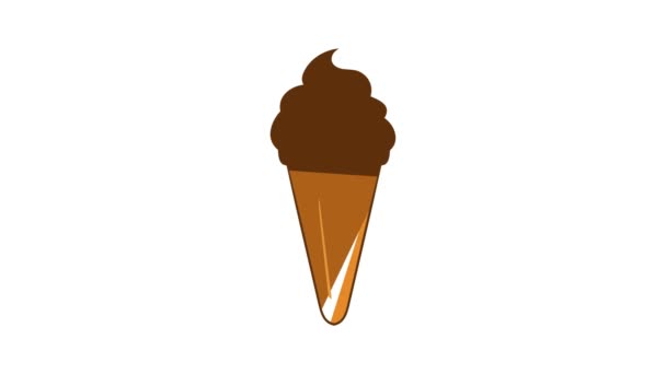 Italiaanse gelato ijs icoon animatie — Stockvideo