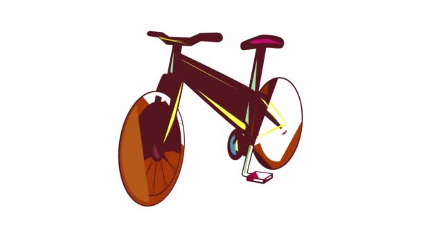 Gele fiets pictogram animatie — Stockvideo