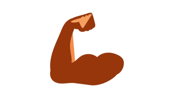 Biceps handen pictogram animatie — Stockvideo